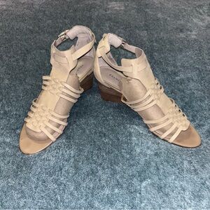 Franco Sarto Leather “Keller” Wedge Sandals Women’s Size 9.5M